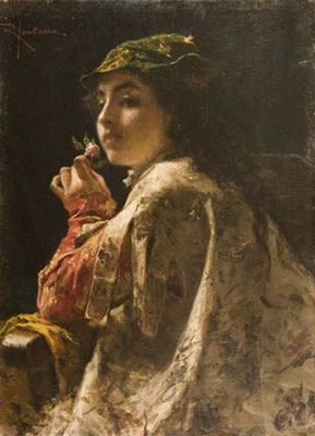 Roberto Fontana : Donna con fiore