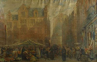 Ernest Faut : De grote markt te Leuven  / La grande place à Louvain