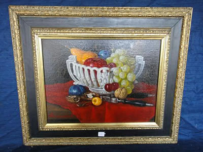 Andrei Bachirov : Nature morte a la nappe rouge