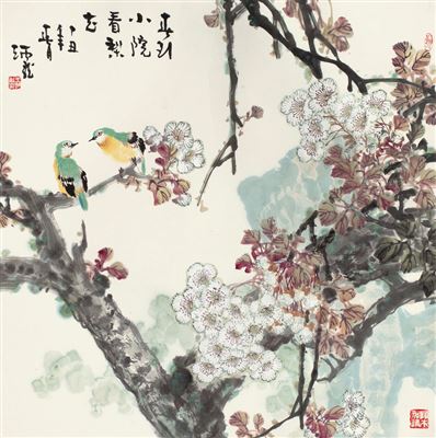 Binglong Wang : BIRDS AND PEAR BLOSSOMS