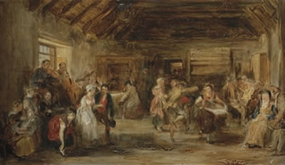 David (Sir David) Wilkie : The Penny Wedding, a sketch