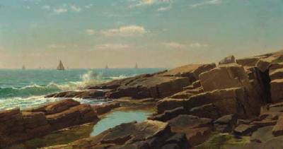 William Stanley Haseltine : Rocks at Narragansett, Rhode Island