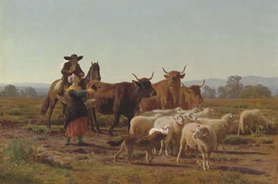 Auguste Bonheur : A Pastoral Scene