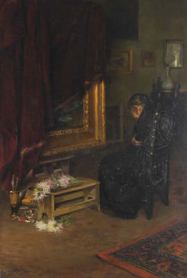 Clemente Tafuri : Lady in an interior setting