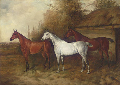 John Arnold Alfred Wheeler : Three Hunters outside a Stall