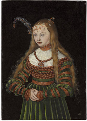 Lucas the Elder Cranach : Portrait of Princess Sybille of Cleves, Wife of Johann Friedrich the Magnanimous of Saxony