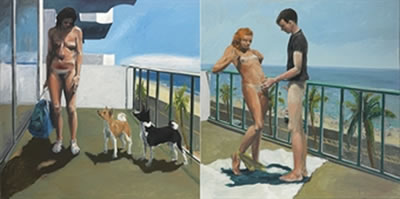 Eric Fischl : DOG DAYS (DIPTYCH)