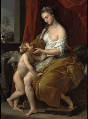 Pompeo Girolamo Batoni : Venus Caressing Cupid