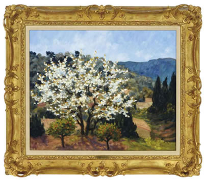 Marie Lucie Nessi-Valtat : A white blossom tree in Provence