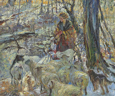 John Edward Costigan : Sheep at the Brook