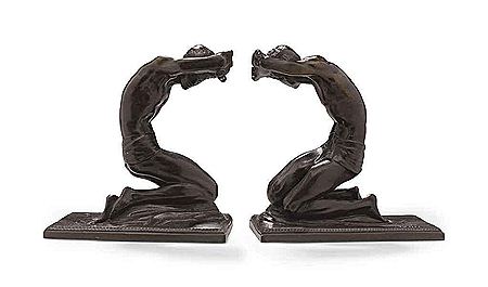 Isidore Konti : Kneeling Men': A Pair of Bookends