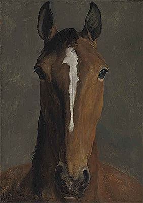 Jacques Laurent (J L) Agasse : Head of a bay horse