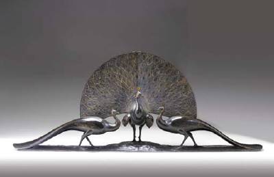 Gaston Lachaise : The Peacocks, A Bronze Group of Three Peacocks