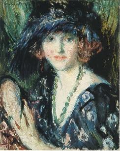 Adolphe Borie : Blue Feathered Hat