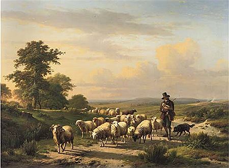 Eugene Verboeckhoven : Leading the flock over the heath