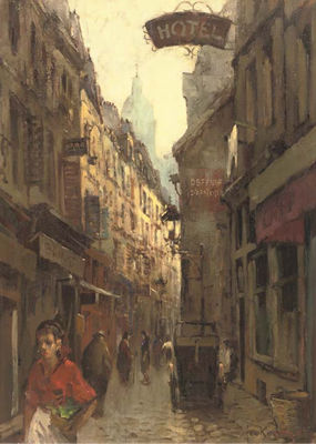 Jan Korthals : A Parisian Street Scene