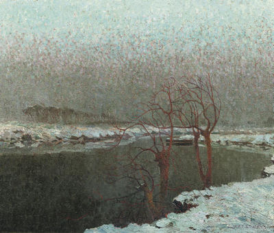 Albert Saverys : The river Lys in winter