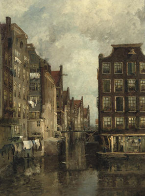 Jan Hillebrand Wijsmuller : A view of the Kolk, Amsterdam