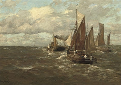 Erwin Carl Wilhelm Gunter : Boats in open water