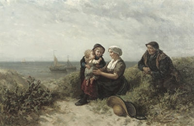 Elchanon Leonardus Verveer : A family in the dunes