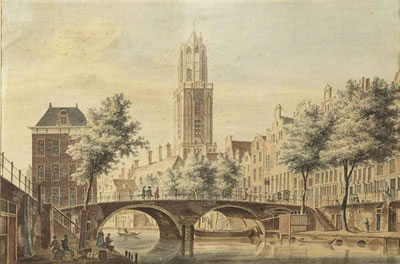 Pieter Liender : View of the Gaardbrug, Utrecht