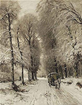 Louis Franciscus Hendrik Apol : A horse-drawn cart on a snowy path