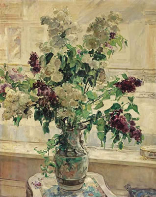 Angelina Drumaux : Lilacs in a vase