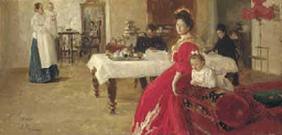 Ilya Efimovich Repin : Study of a family portrait