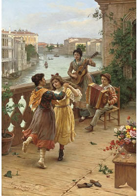 Antonio Ermolao Paoletti : On a Venetian balcony