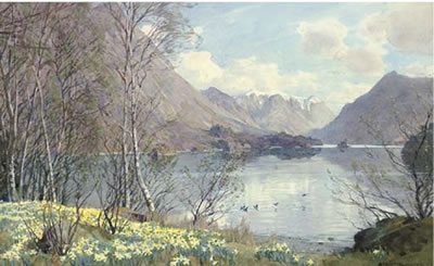 Alfred Egerton Cooper : Wild daffodils, Ullswater