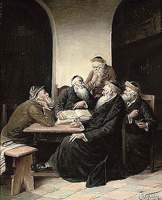 Carl Schleicher : Rabbi scholars in a debate