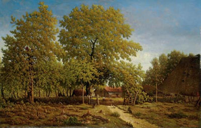 Theodore Rousseau : Ferme dans les Landes (la maison du garde)