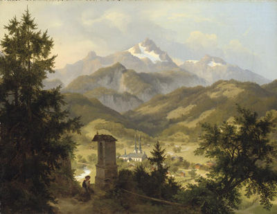 Edouard Biermann : View of Berchtesgarden and the Watzmann, Bavaria