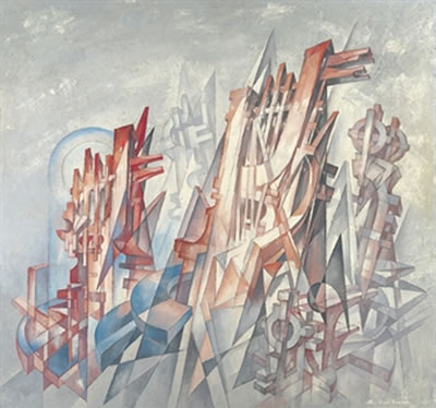 Edmond Van Dooren : Stadtvision (cubo-futurist composition)