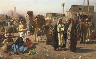 Franz Xaver Kosler : Merchants in a North African market