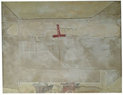 Antoni Tapies : Blanc amb signe vermellós (White with Reddish Sign)