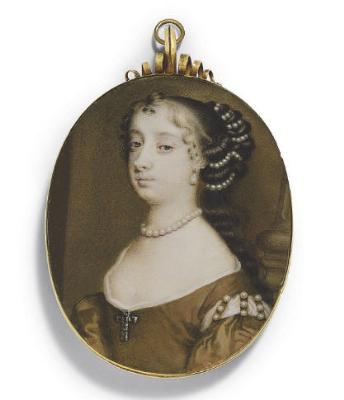 Richard Gibson : A fine portrait miniature of Barbara Villiers, Duchess of Cleveland (1640-1709)