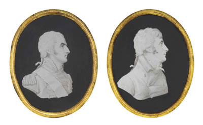 Samuel Andrews : Richard, 1st Marquess Wellesley (1760-1824), almost in profile to the right, in military uniform, wearing the sash and breast-star of the order of the Garter; together with a portrait of his brother, Henry Wellesley, 1st Baron Cowley (1773-1847), almost i