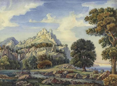 Konstantin Fedorovich Bogaevsky : A romantic landscape