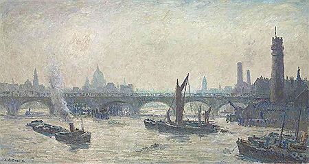 Edward Le Bas : Early morning, Waterloo Bridge