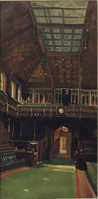 Charles Sims : Interior of the House of Commons Study for the introduction of Lady Astor M.P in 1919