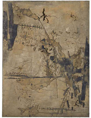 Antoni Tapies : Gran ocra amb incisions (Large Ochre with Incisions)