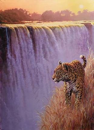 Guy Coheleach : Victoria Falls, Twilight Leopard