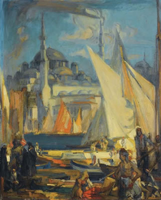 Charles Fouqueray : La mosquée Nuri Osmaniyeh à Istanbul.