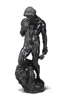 Hermann Prell : DAVID TENANT LA TETE DE GOLIATH EN BRONZE