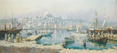 Gilbert Gaillant : Vue d'Istanbul