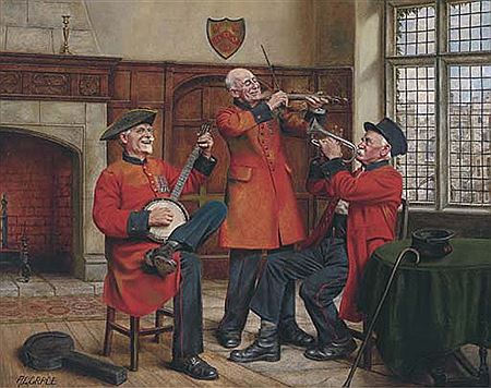 A L Grace : The Chelsea pensioners band practice