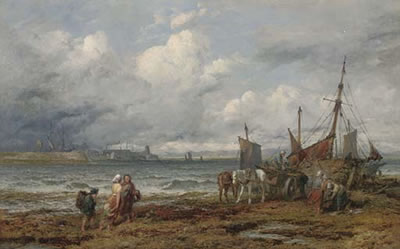 Henry James Holding : Loch Fyne, herring boats at Ardrosson