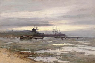 Joseph (Joe) Milne : Low tide at sunset, East Coast