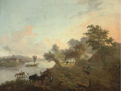 John Laporte : Millbank on the river Thames